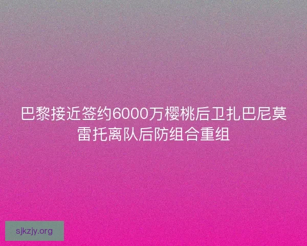 巴黎接近签约6000万樱桃后卫扎巴尼莫雷托离队后防组合重组