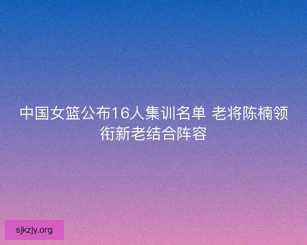 中国女篮公布16人集训名单 老将陈楠领衔新老结合阵容